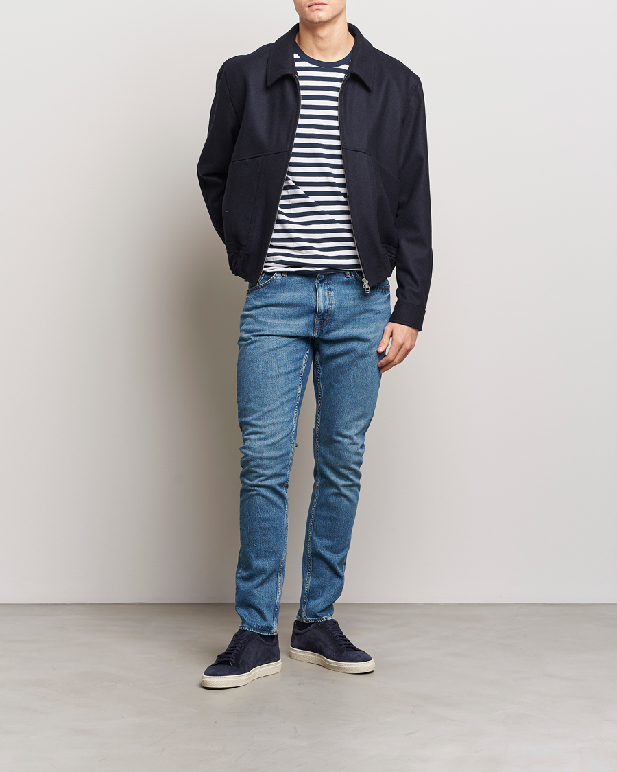 Homme | Jeans | Tiger of Sweden | Pistolero Stretch Cotton Jeans Midnight Blue