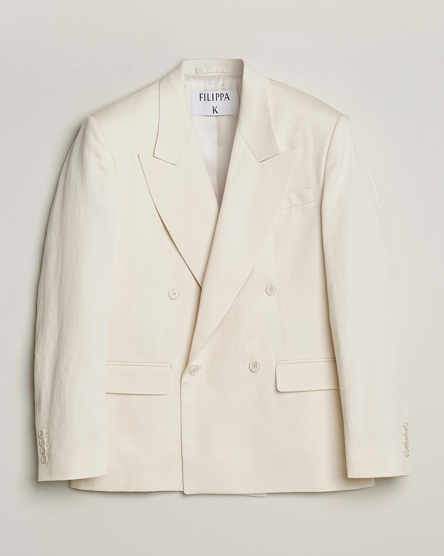 Homme | Blazers | Filippa K | Boxy Linen Blazer Bone White