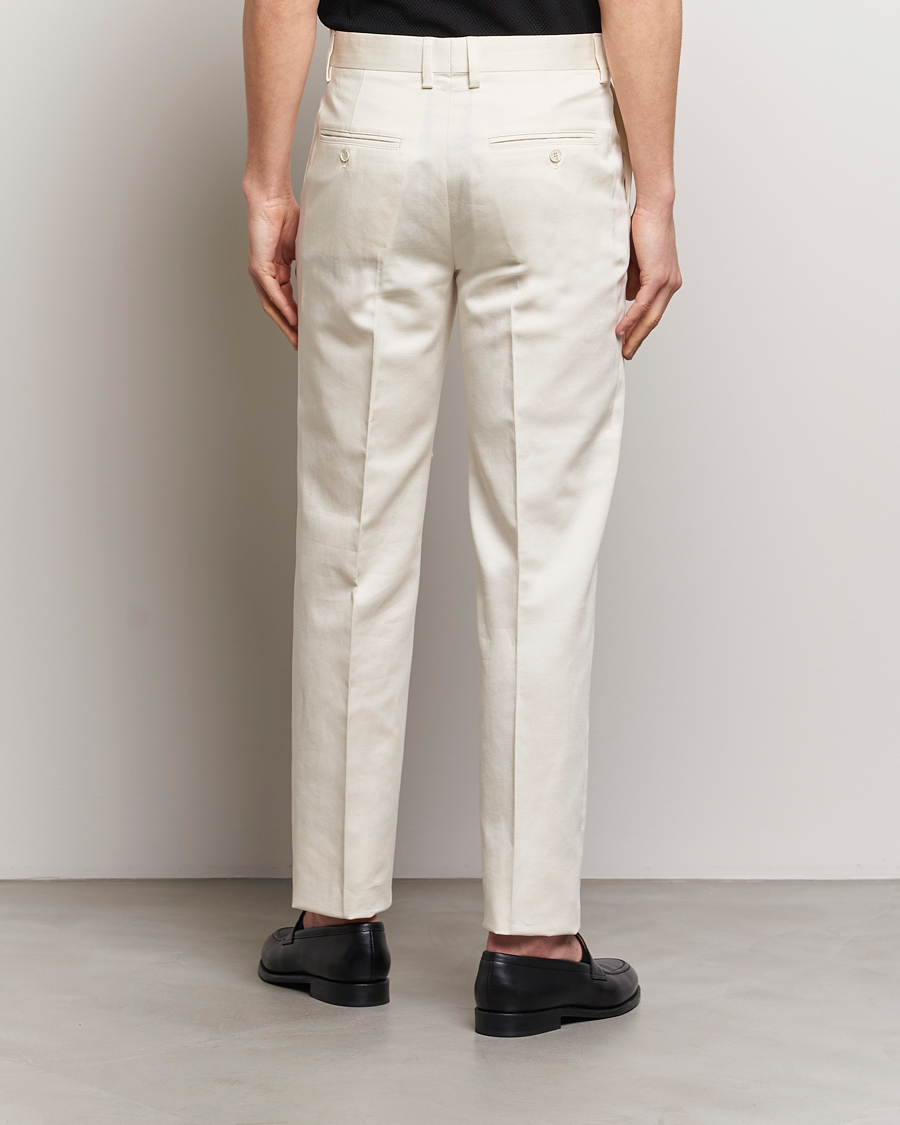 Homme | Pantalons | Filippa K | Straight Linen Trousers Bone White