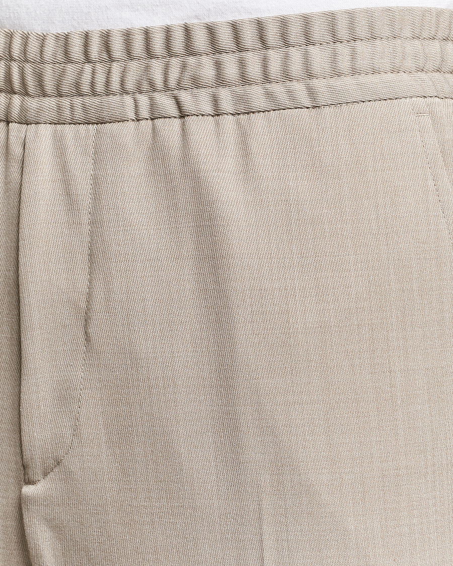 Homme | Pantalons | Filippa K | Relaxed Terry Wool Trousers Sage Melange