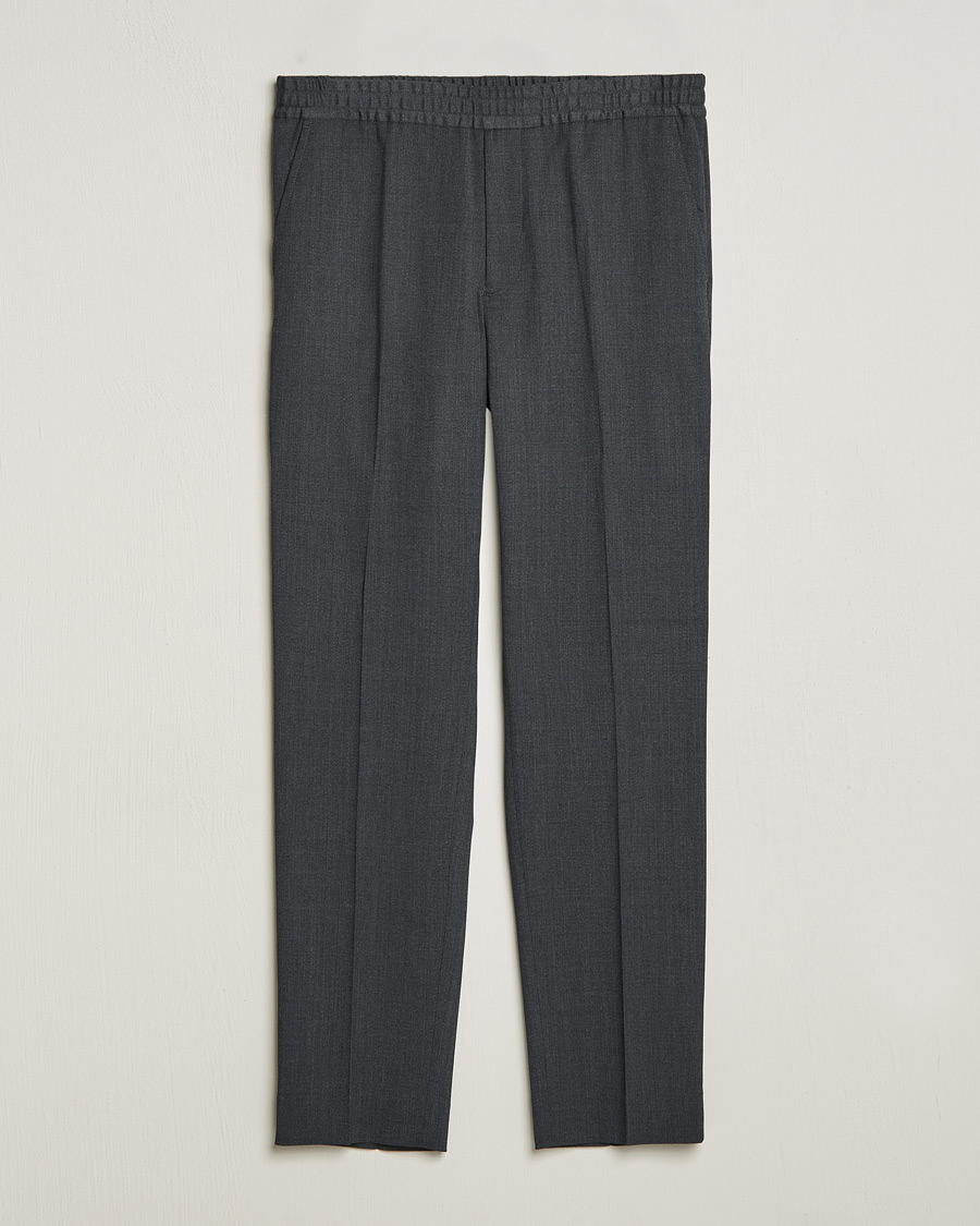 Homme | Pantalons | Filippa K | Relaxed Terry Wool Trousers Dark Grey Melange
