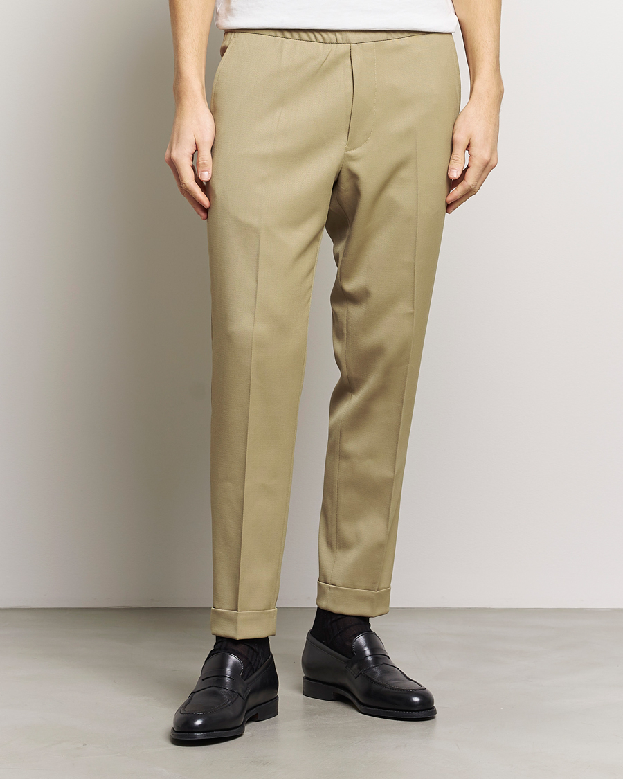 Homme | Pantalons À Cordon | Filippa K | Terry Cropped Trousers Sage Melange