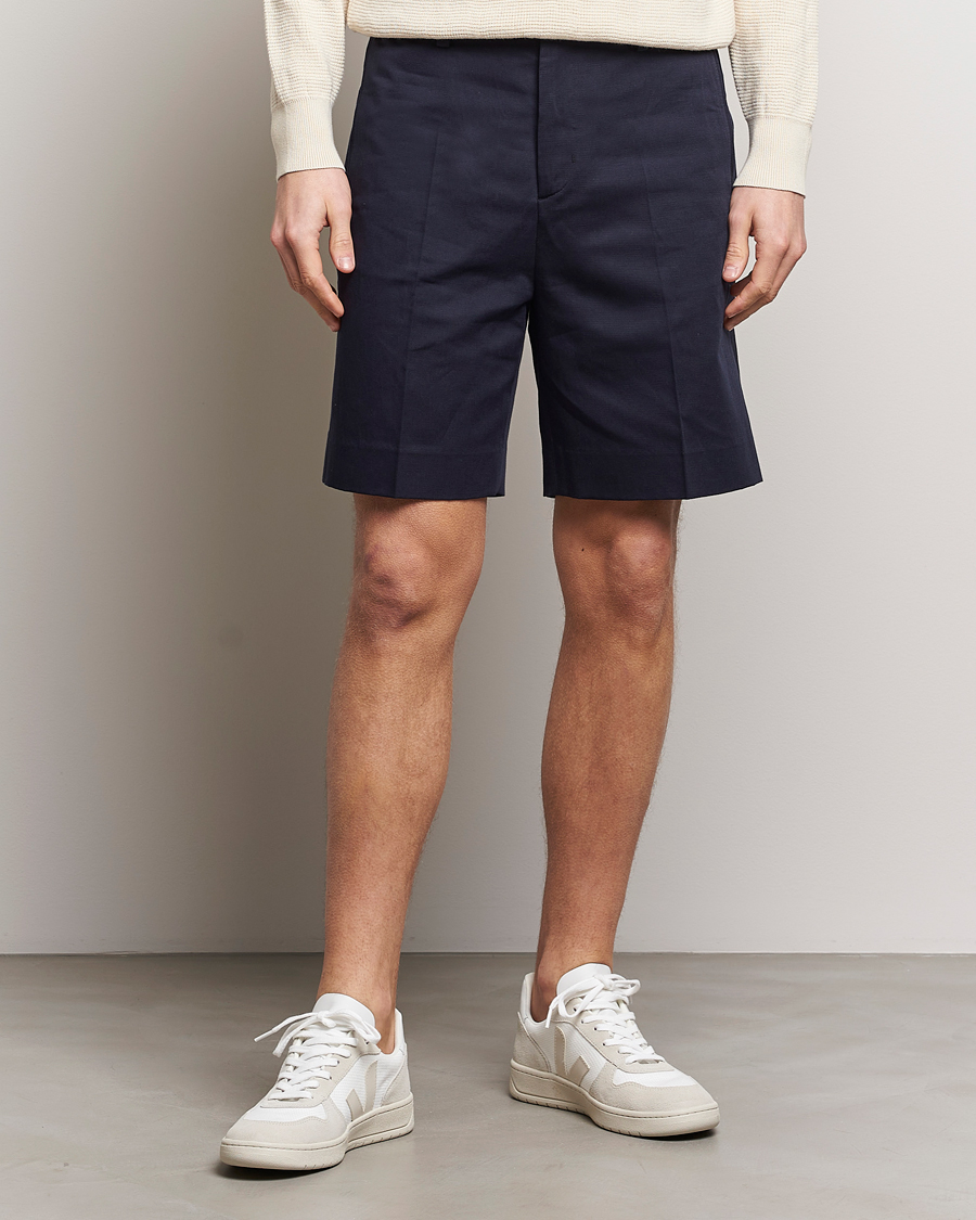 Homme | Nouveautés | Filippa K | Cotton/Linen Shorts Navy