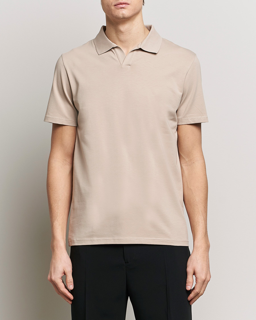 Homme |  | Filippa K | Soft Lycra Polo T-Shirt Light Taupe