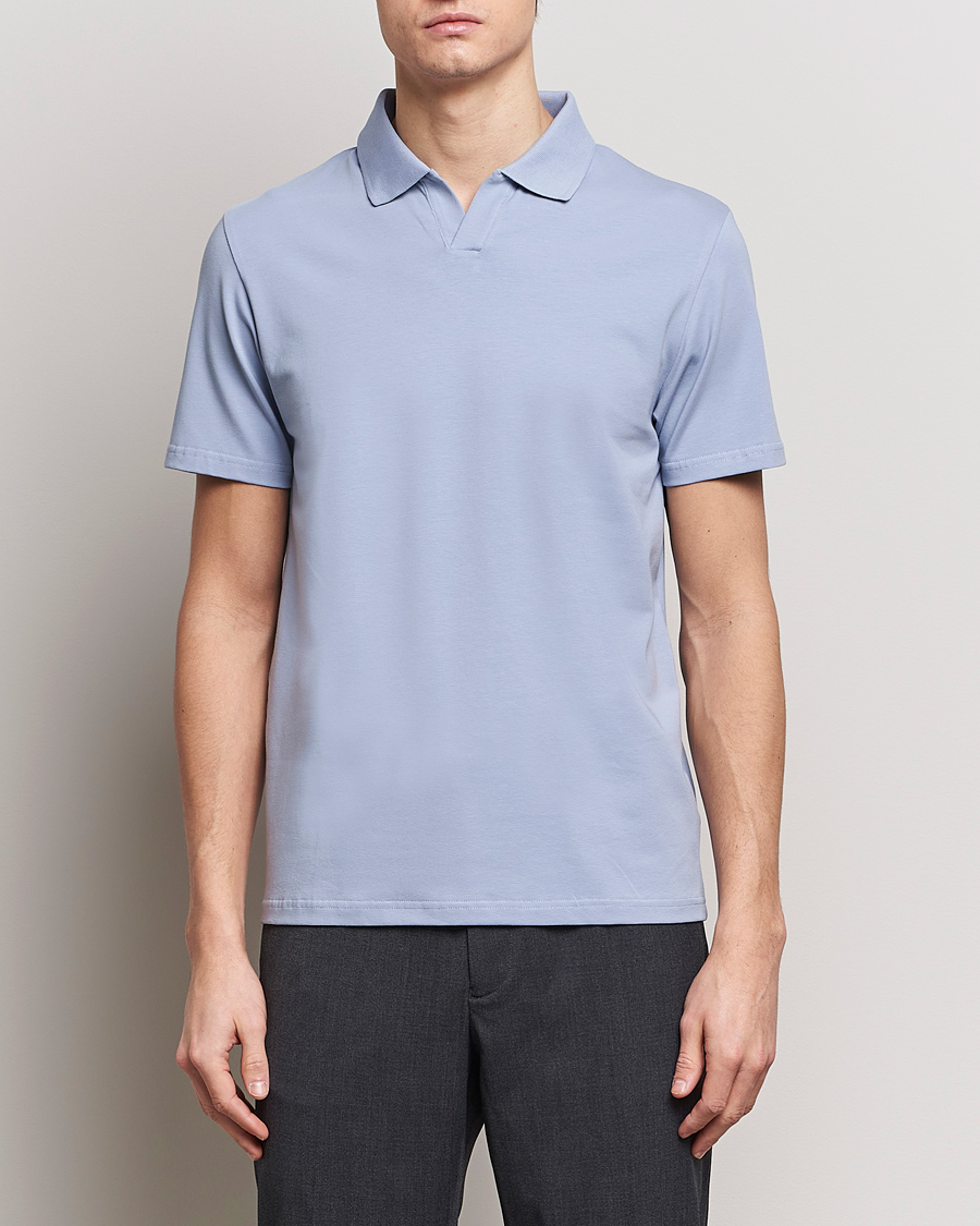 Homme | Business & Beyond | Filippa K | Soft Lycra Polo T-Shirt Faded Blue