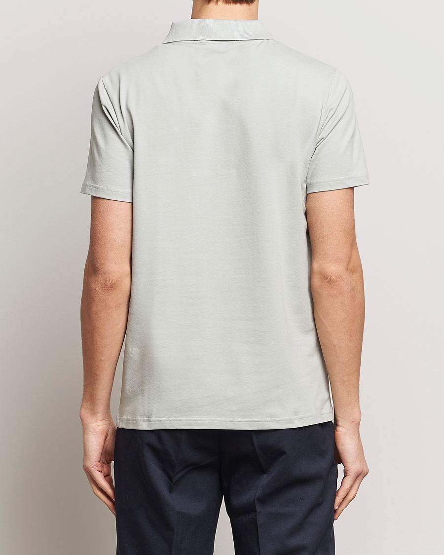 Homme | Polos | Filippa K | Soft Lycra Polo T-Shirt Green Grey