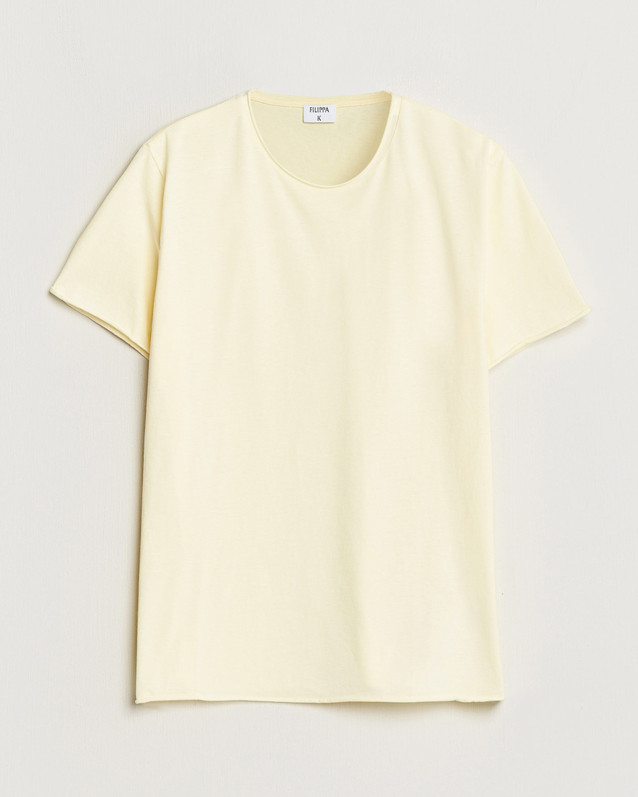 Homme | T-shirts | Filippa K | Roll Neck Crew Neck T-Shirt Soft Yellow