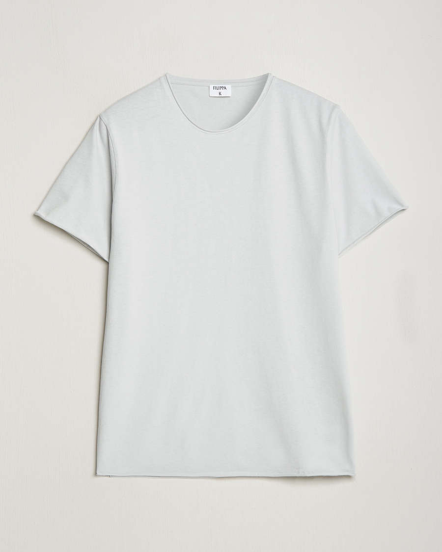 Homme | T-shirts | Filippa K | Roll Neck Crew Neck T-Shirt Light Grey