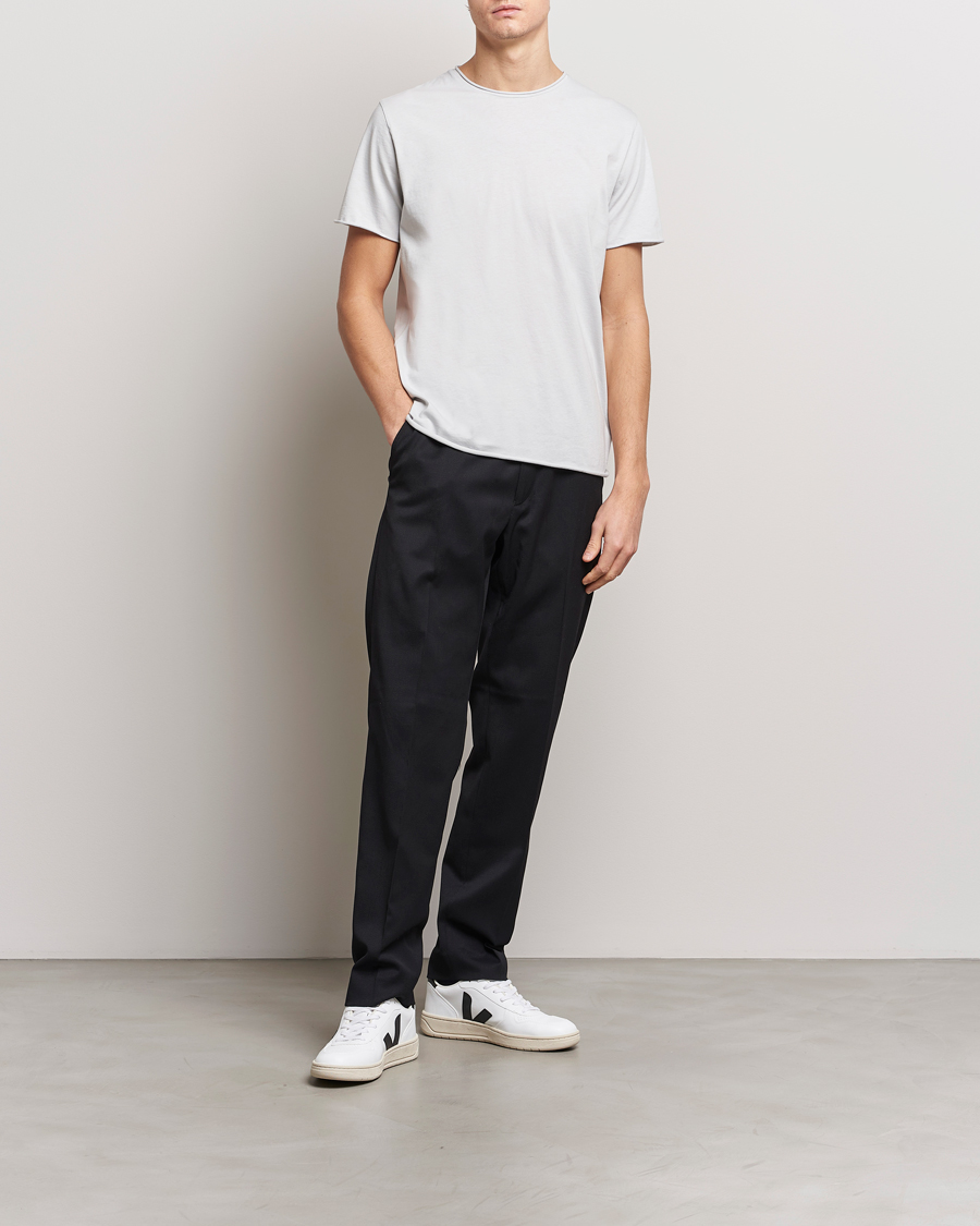 Homme | T-shirts | Filippa K | Roll Neck Crew Neck T-Shirt Light Grey