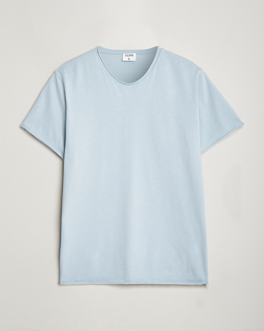 Homme | T-shirts | Filippa K | Roll Neck Crew Neck T-Shirt Dove Blue