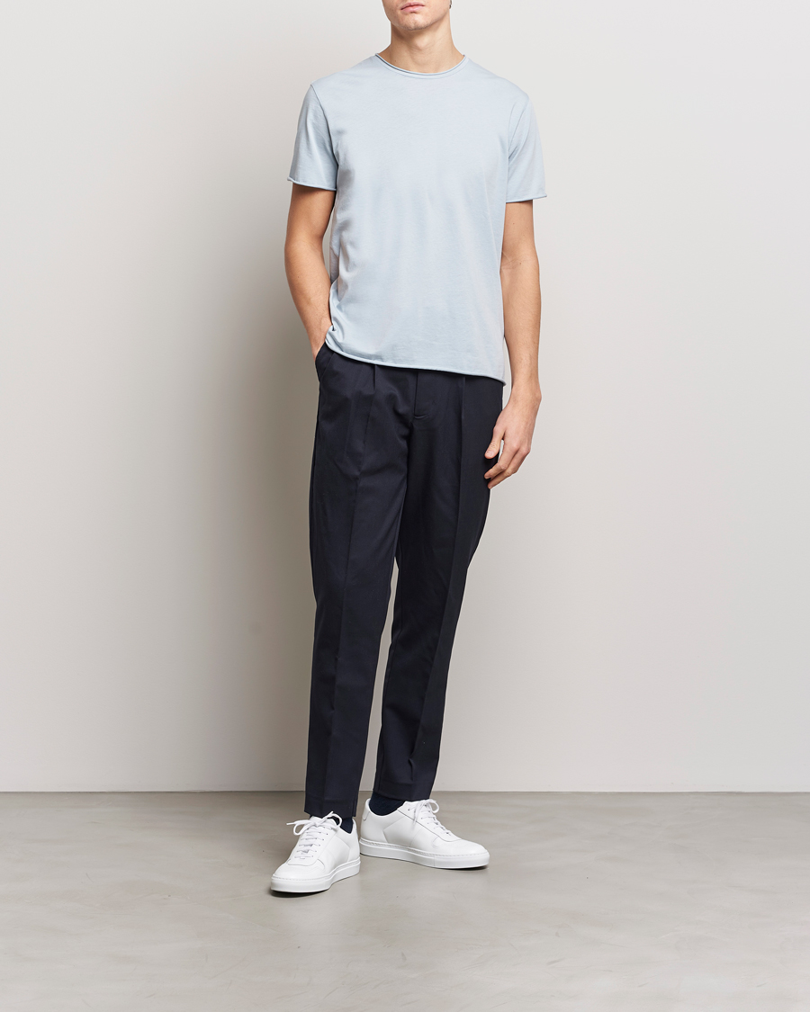 Homme | T-shirts | Filippa K | Roll Neck Crew Neck T-Shirt Dove Blue