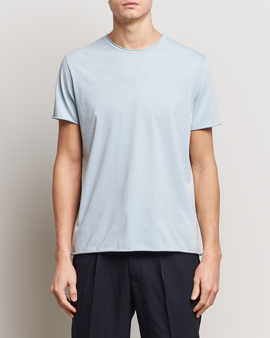 Homme | T-shirts À Manches Courtes | Filippa K | Roll Neck Crew Neck T-Shirt Dove Blue
