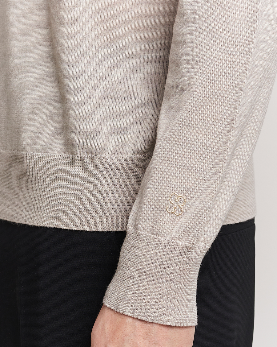Homme | Pulls Et Tricots | Filippa K | Merino Round Neck Sweater Beige Melange