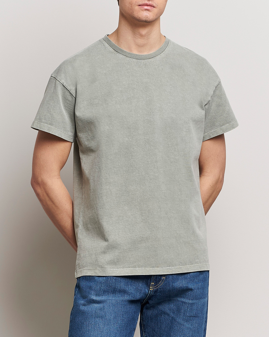 Homme | T-shirts À Manches Courtes | Jeanerica | Marcel Heavy Crew Neck T-Shirt Washed Olive Green