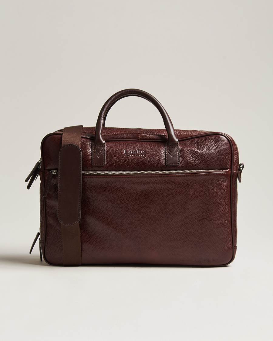Homme | Sacs | Loake 1880 | Westminster Grain Leather Briefcase Dark Brown