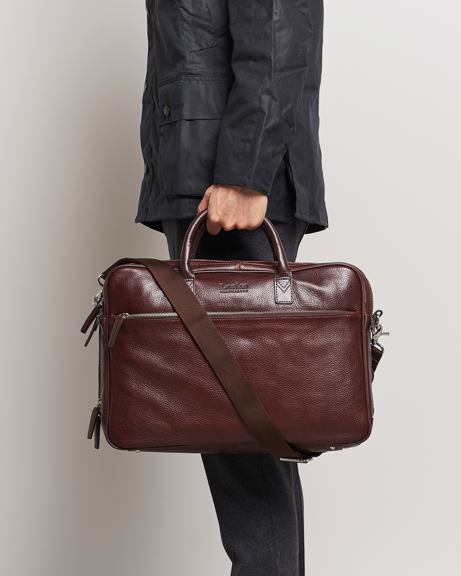 Homme | Sacs | Loake 1880 | Westminster Grain Leather Briefcase Dark Brown