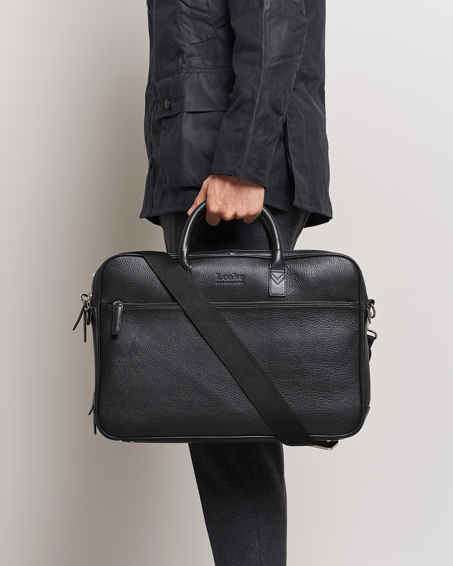Homme |  | Loake 1880 | Westminster Grain Leather Briefcase Black