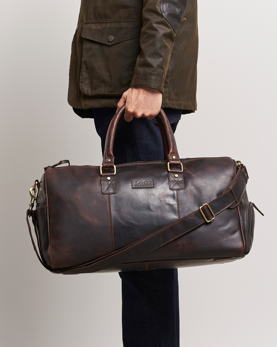 Homme | Best of British | Loake 1880 | Devon Leather Travel Bag Dark Brown