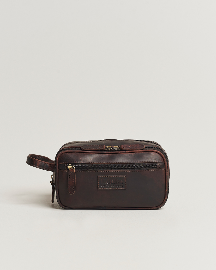 Homme | Loake 1880 Dartmouth Leather Washbag Dark Brown | Loake 1880 | Dartmouth Leather Washbag Dark Brown