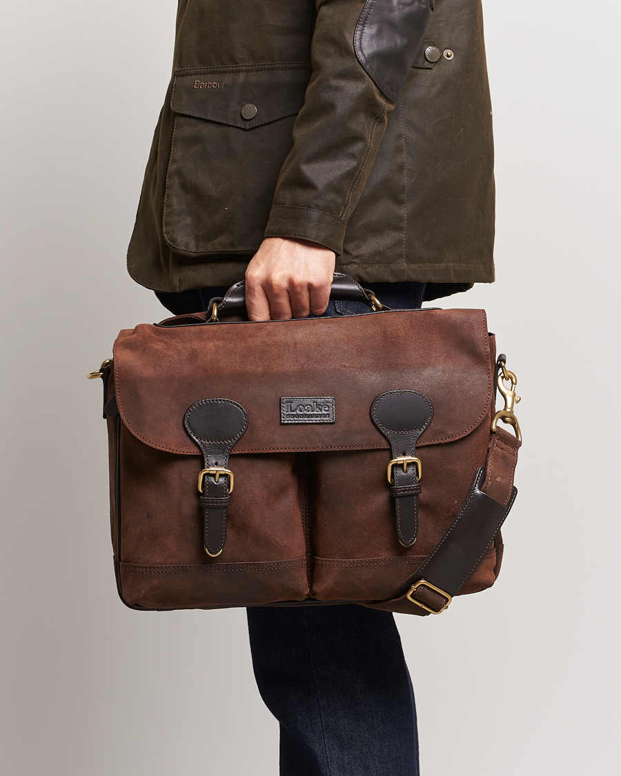 Homme | Loake 1880 Blackfriars Suede/Leather Briefcase Brown | Loake 1880 | Blackfriars Suede/Leather Briefcase Brown