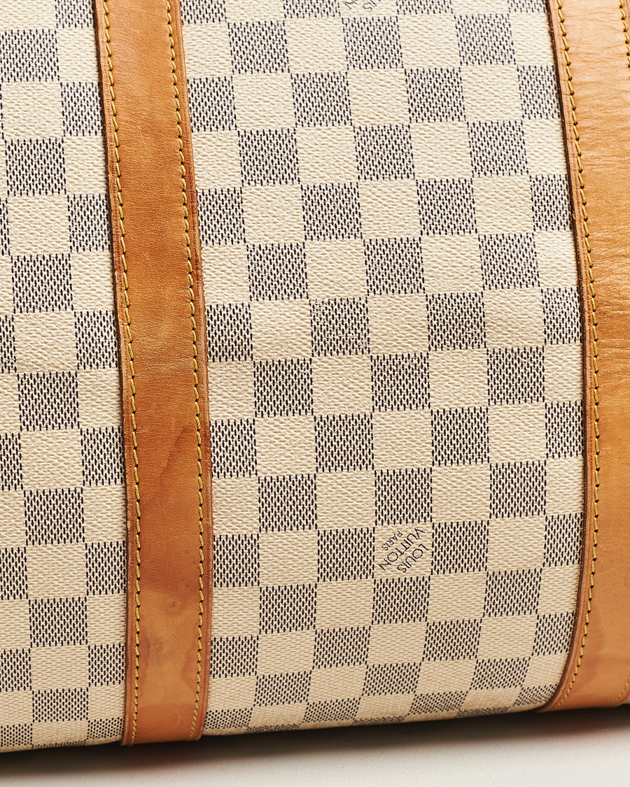 Homme | Louis Vuitton Pre-Owned Keepall 50 Bag Damier Azur | Louis Vuitton Pre-Owned | Keepall 50 Bag Damier Azur