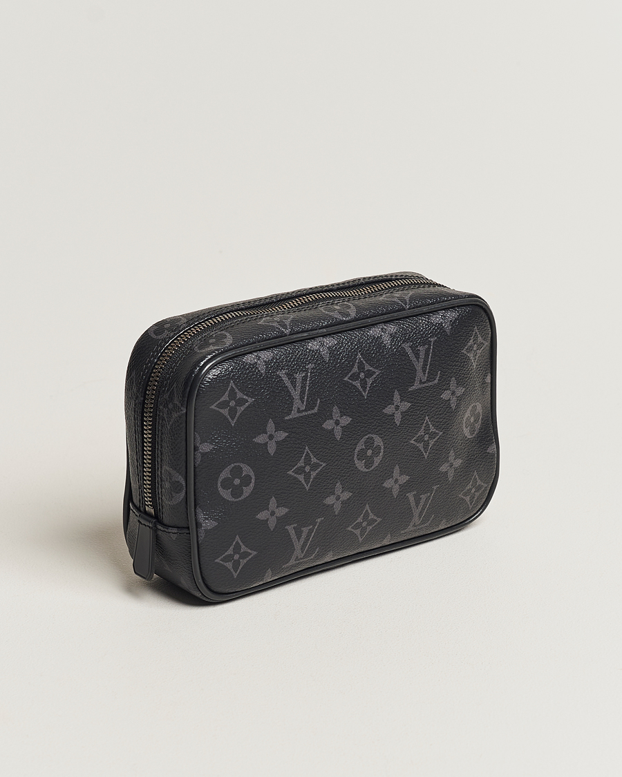 Homme | Louis Vuitton Pre-Owned Toiletry Bag PM Monogram Eclipse | Louis Vuitton Pre-Owned | Toiletry Bag PM Monogram Eclipse