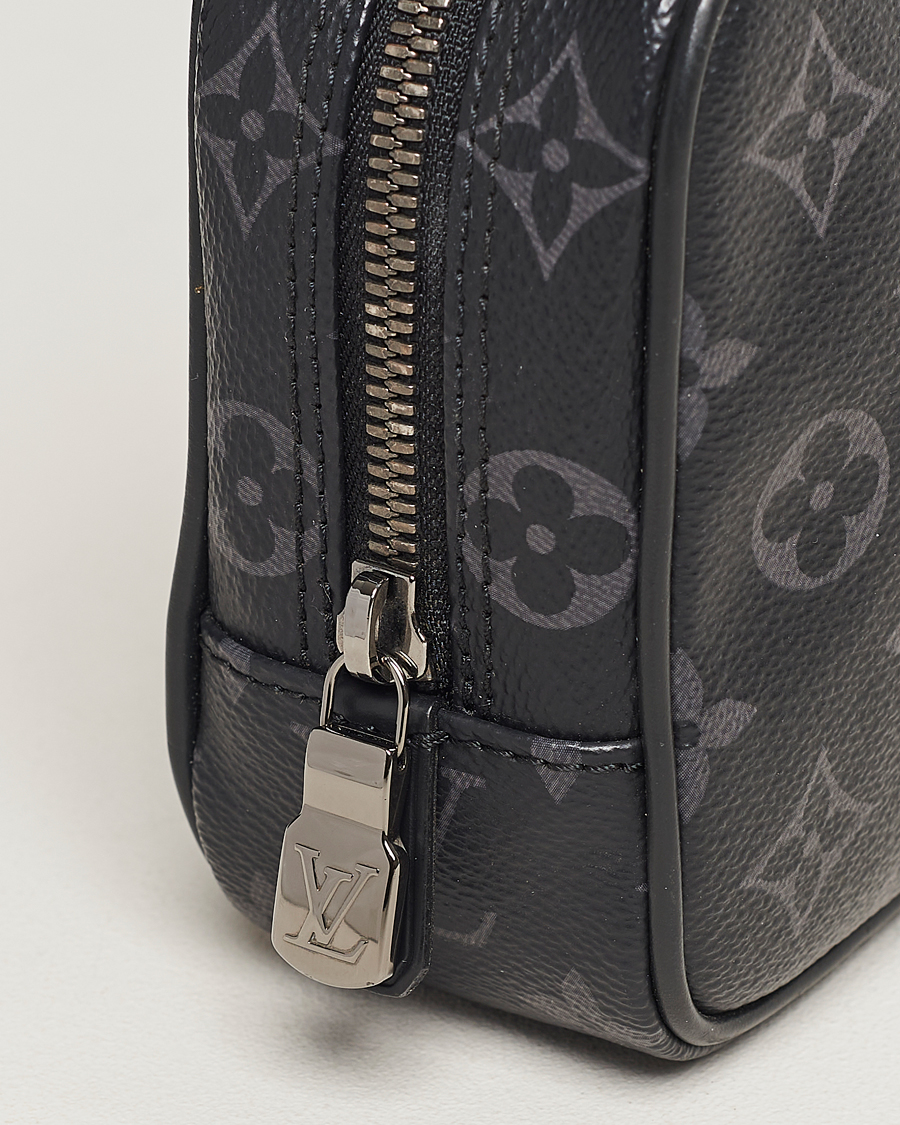 Homme | Louis Vuitton Pre-Owned Toiletry Bag PM Monogram Eclipse | Louis Vuitton Pre-Owned | Toiletry Bag PM Monogram Eclipse