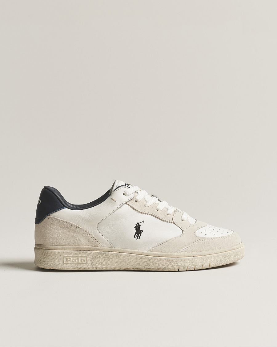 Homme | Polo Ralph Lauren Court Luxury Leather/Suede Sneaker White | Polo Ralph Lauren | Court Luxury Leather/Suede Sneaker White