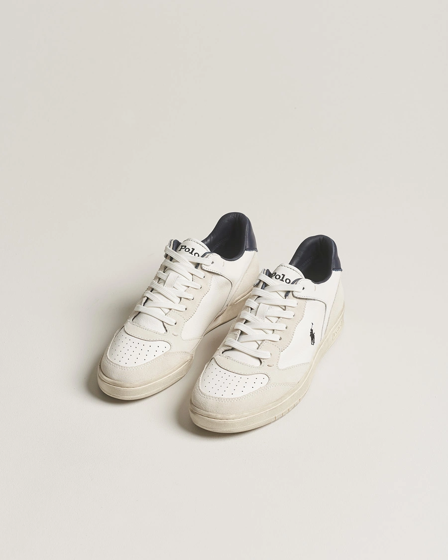 Homme | Baskets Basses | Polo Ralph Lauren | Court Luxury Leather/Suede Sneaker White