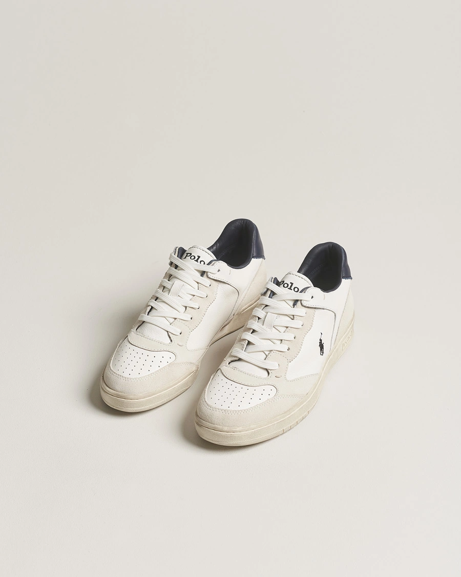 Homme | Polo Ralph Lauren Court Luxury Leather/Suede Sneaker White | Polo Ralph Lauren | Court Luxury Leather/Suede Sneaker White