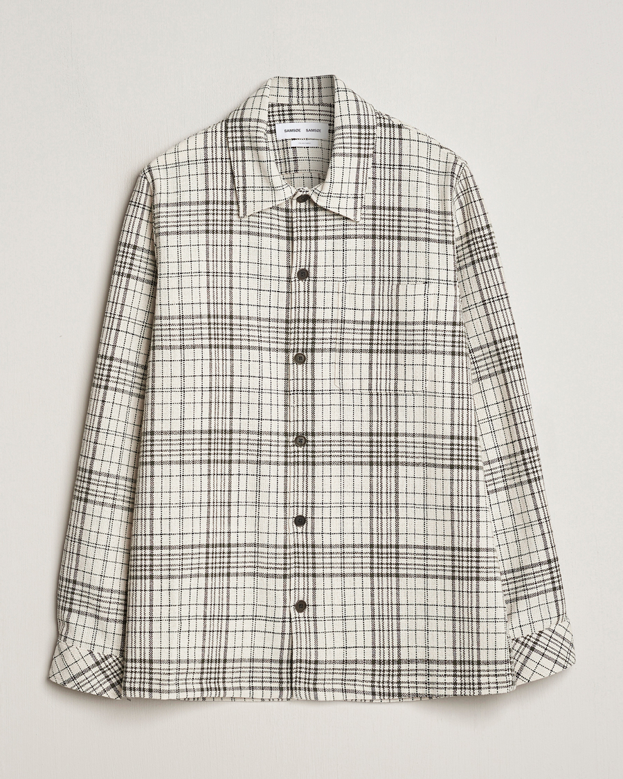 Homme | Chemises | Samsøe Samsøe | Taka Checked Overshirt Dusty Olive/White