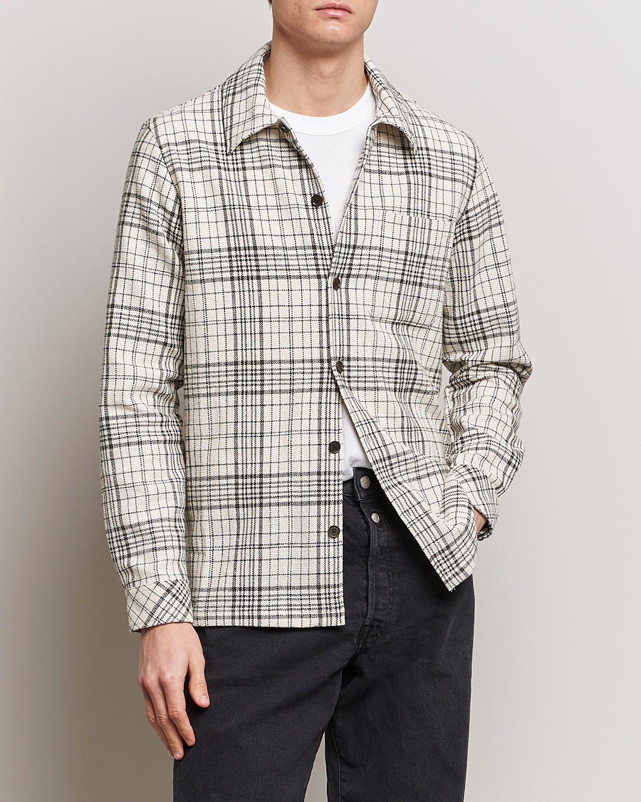 Homme | Chemises | Samsøe Samsøe | Taka Checked Overshirt Dusty Olive/White