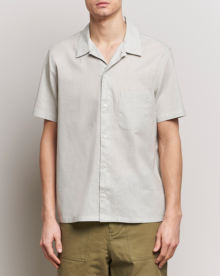 Homme |  | Samsøe Samsøe | Avan Linen/Cotton Short Sleeve Shirt Moonstruck