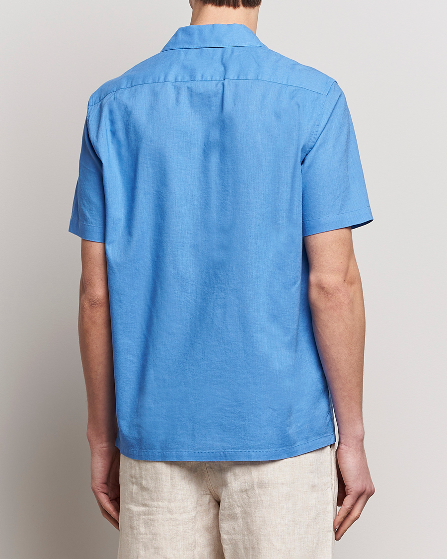 Homme | Chemises | Samsøe Samsøe | Avan Linen/Cotton Short Sleeve Shirt Super Sonic