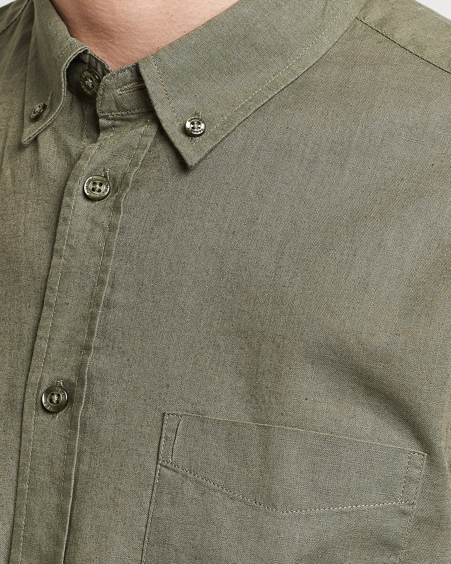 Homme | Chemises | Samsøe Samsøe | Liam Linen/Cotton Shirt Dusty Olive