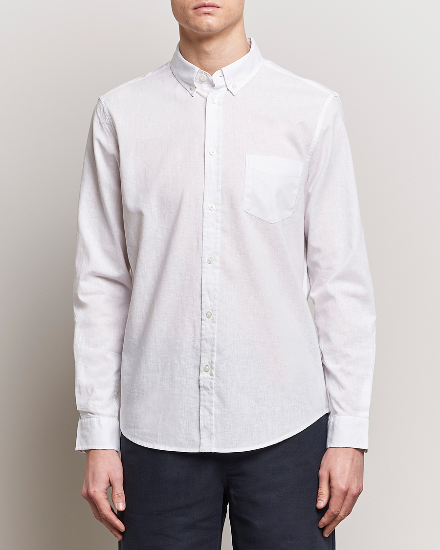 Homme | Nouveautés | Samsøe Samsøe | Liam Linen/Cotton Shirt White