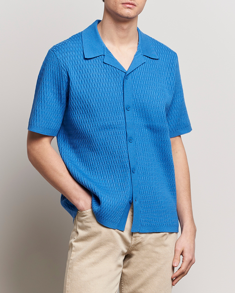 Homme | Nouveautés | Samsøe Samsøe | Sagabin Resort Collar Short Sleeve Shirt Super Sonic