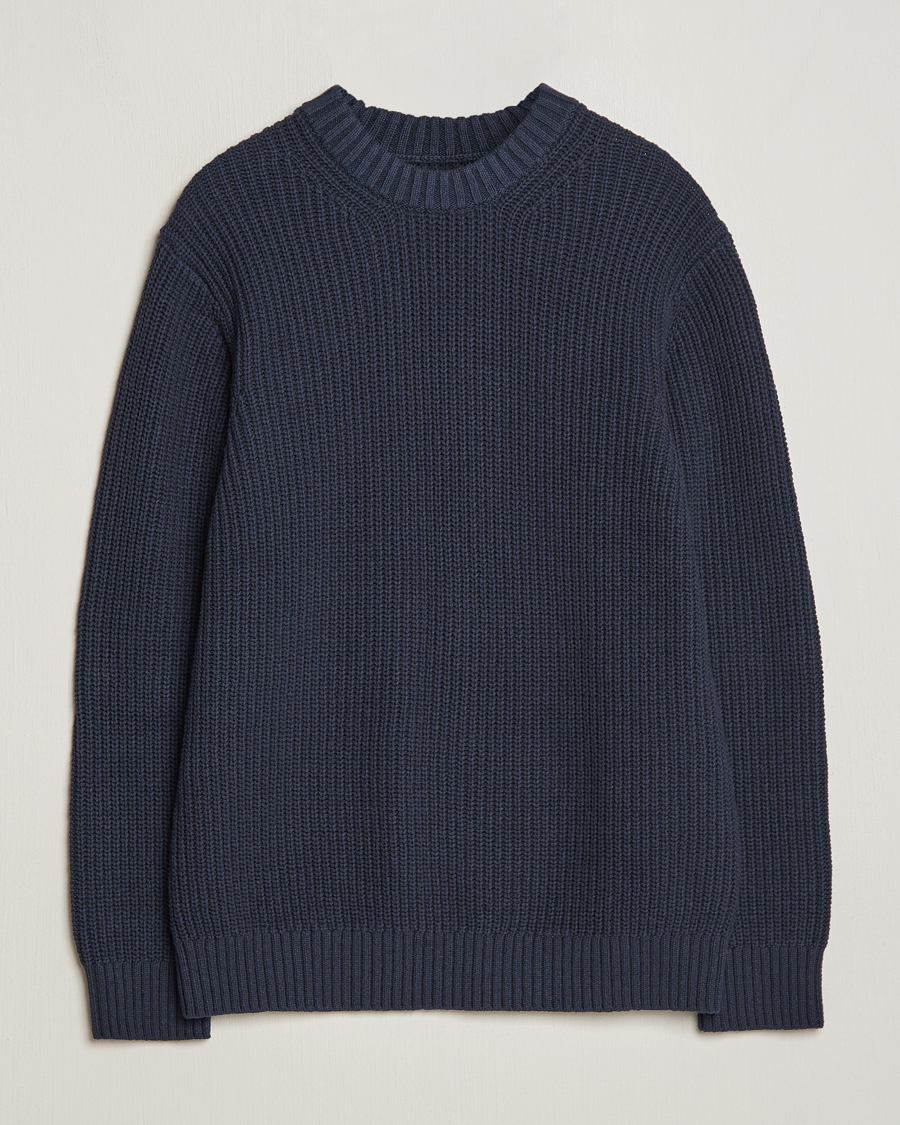 Homme | Pulls Et Tricots | Samsøe Samsøe | Samarius Cotton/Linen Knitted Sweater Salute Navy