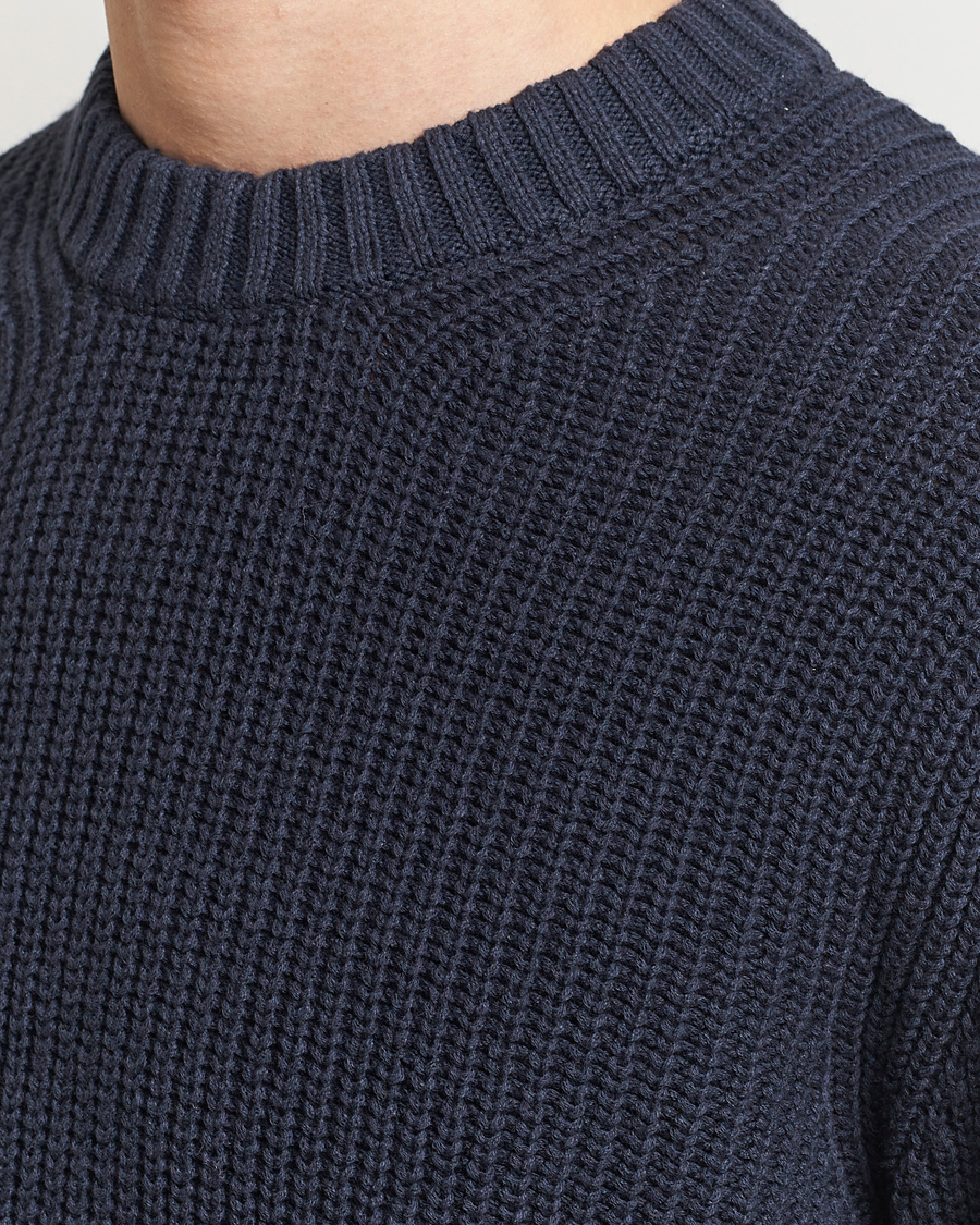 Homme | Pulls Et Tricots | Samsøe Samsøe | Samarius Cotton/Linen Knitted Sweater Salute Navy