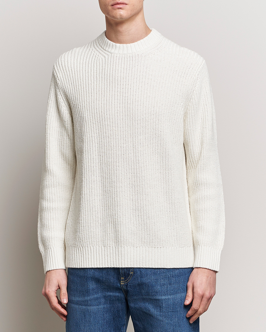 Homme | Pulls Tricotés | Samsøe Samsøe | Samarius Cotton/Linen Knitted Sweater Clear Cream