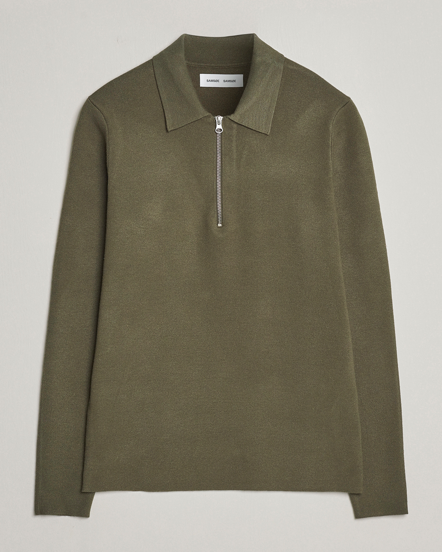 Homme | Pulls Et Tricots | Samsøe Samsøe | Guna Half Zip Dusty Olive