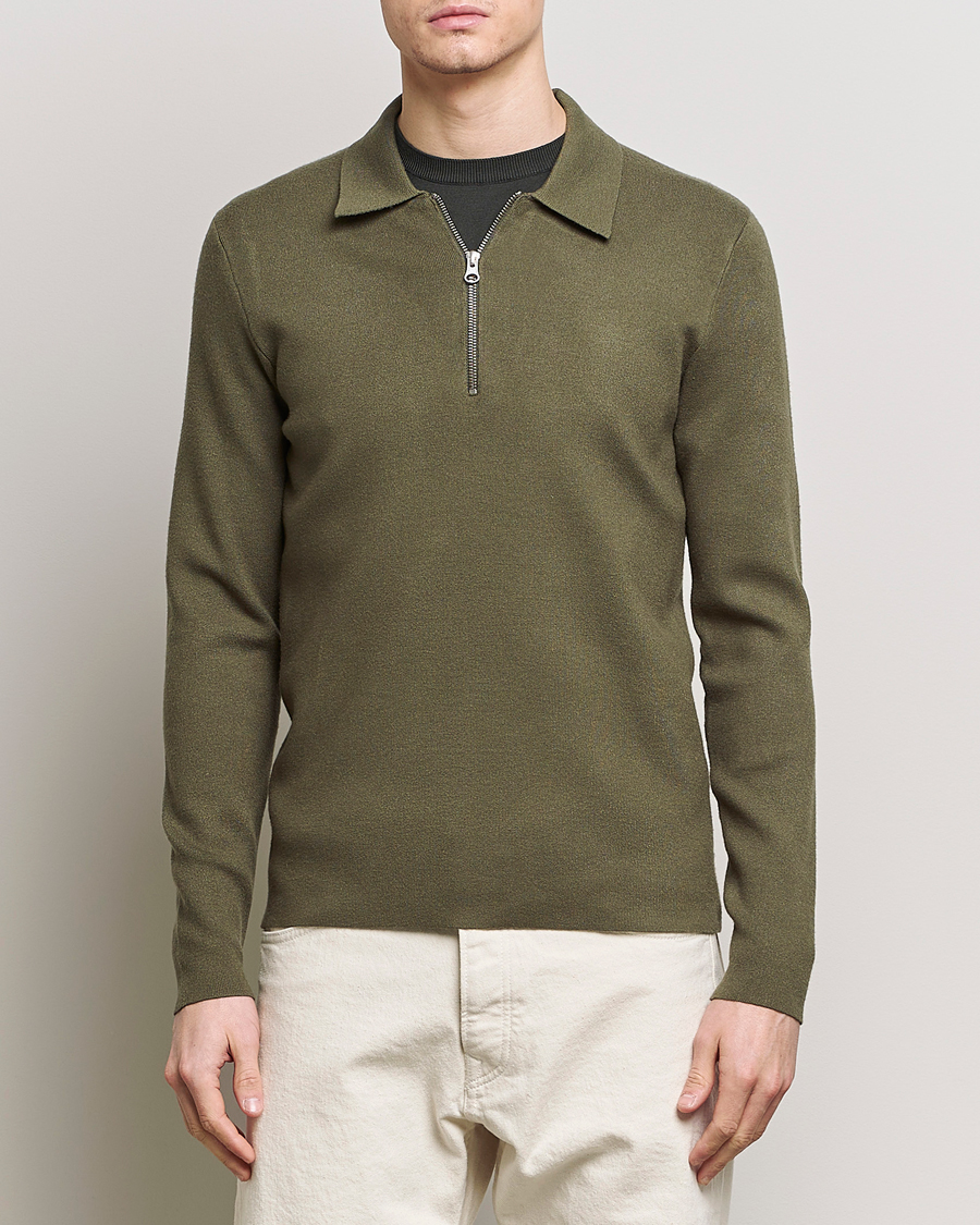 Homme | Pulls Et Tricots | Samsøe Samsøe | Guna Half Zip Dusty Olive
