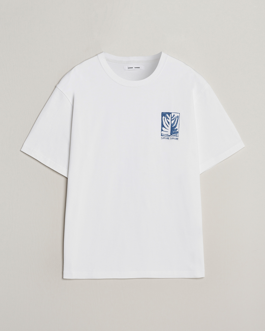 Homme | T-shirts | Samsøe Samsøe | Sawind Printed Crew Neck T-Shirt White