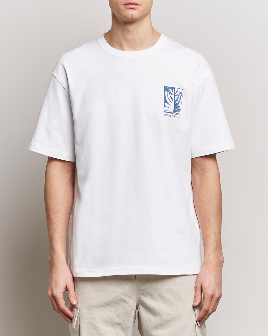 Homme | T-shirts | Samsøe Samsøe | Sawind Printed Crew Neck T-Shirt White