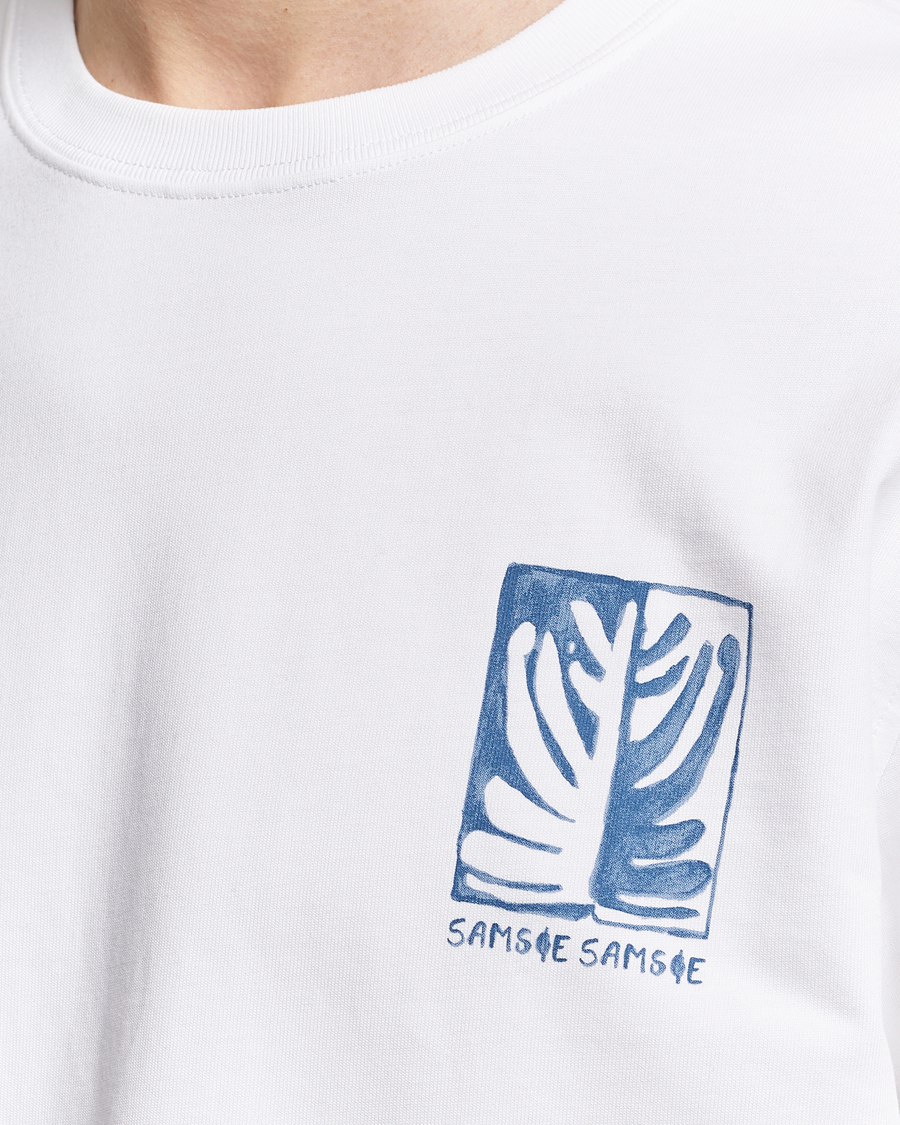 Homme | T-shirts | Samsøe Samsøe | Sawind Printed Crew Neck T-Shirt White