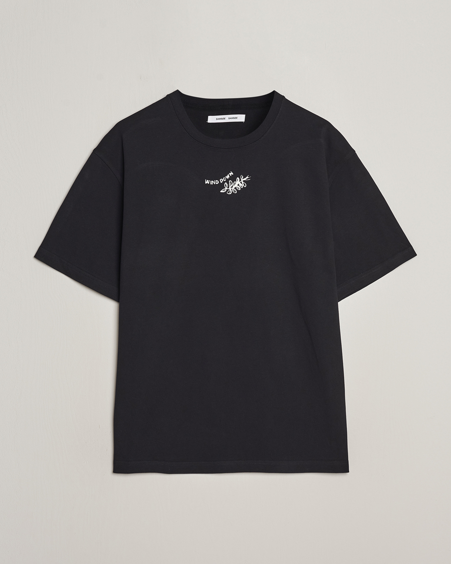 Homme | T-shirts | Samsøe Samsøe | Sawind Printed Crew Neck T-Shirt Black