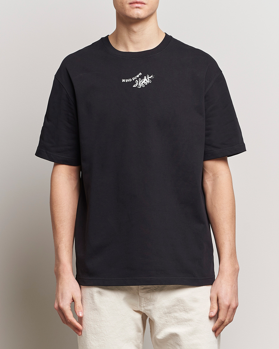Homme | Nouveautés | Samsøe Samsøe | Sawind Printed Crew Neck T-Shirt Black