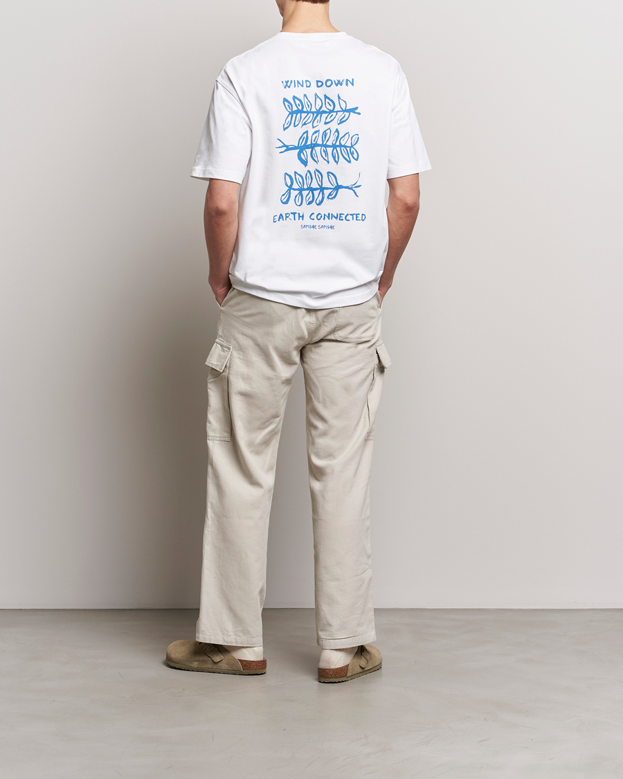 Homme | T-shirts | Samsøe Samsøe | Sawind Printed Crew Neck T-Shirt White