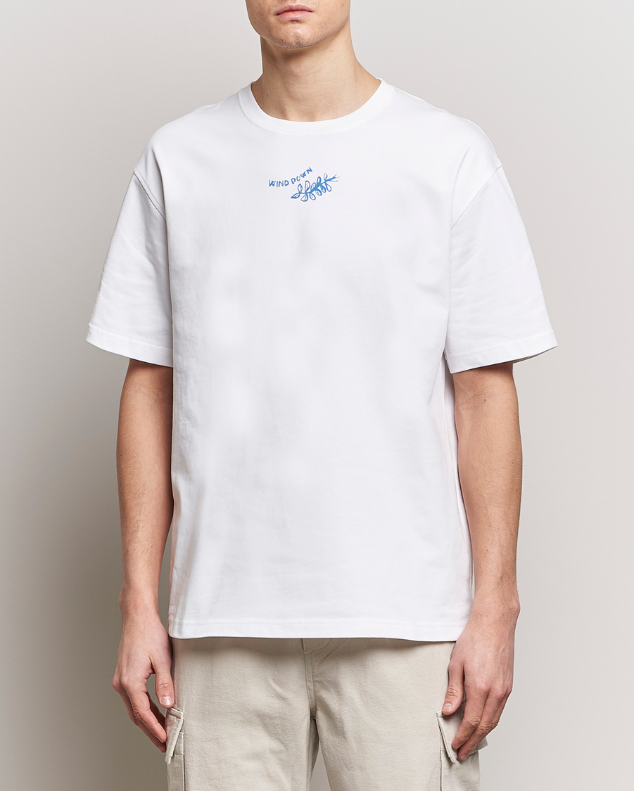 Homme | T-shirts À Manches Courtes | Samsøe Samsøe | Sawind Printed Crew Neck T-Shirt White