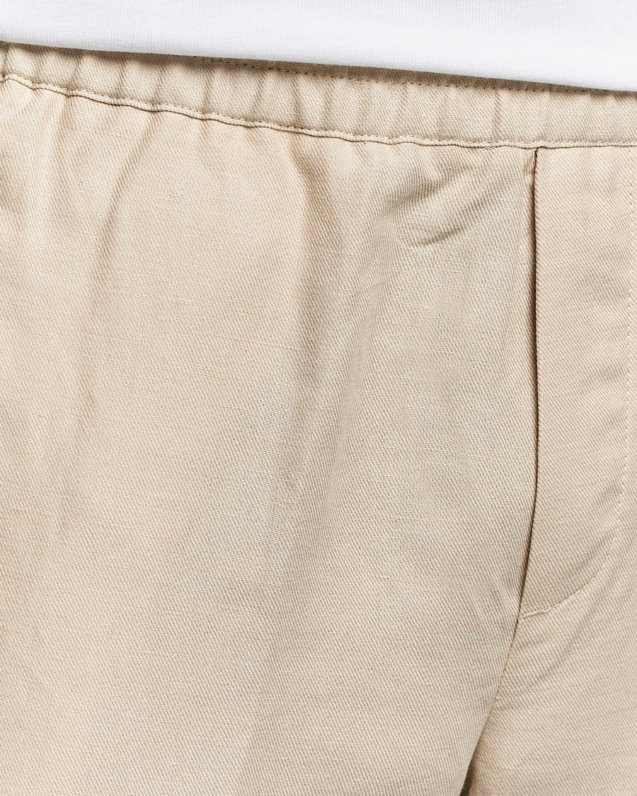 Homme | Pantalons | Samsøe Samsøe | Smithy Linen/Cotton Drawstring Trousers Oatmeal